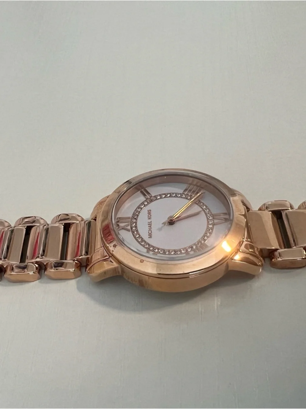 Michael Kors White Dial Rose Gold Tone Stainless Steel Women's Watch MK3530